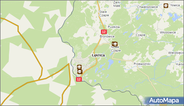 mapa Łęknica powiat żarski, Łęknica powiat żarski na mapie Targeo