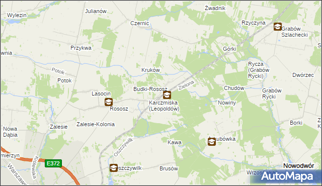 mapa Leopoldów gmina Ryki, Leopoldów gmina Ryki na mapie Targeo