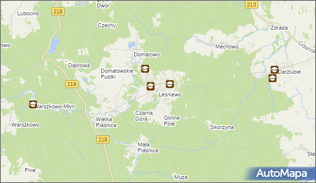 mapa Leśniewo gmina Puck, Leśniewo gmina Puck na mapie Targeo