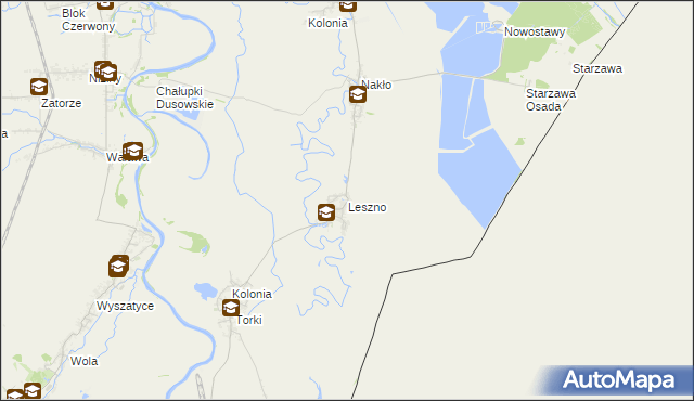 mapa Leszno gmina Medyka, Leszno gmina Medyka na mapie Targeo