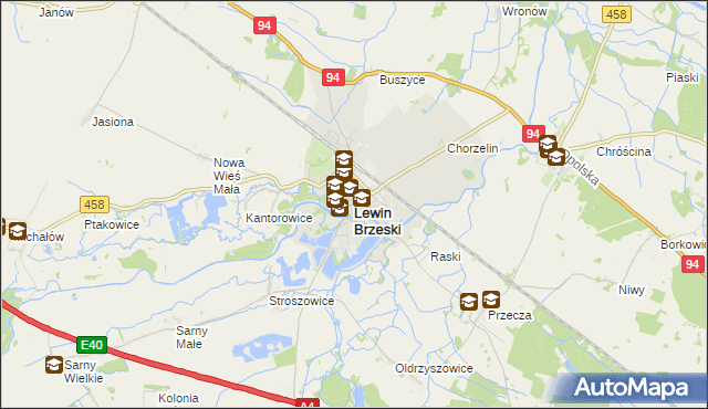 mapa Lewin Brzeski, Lewin Brzeski na mapie Targeo
