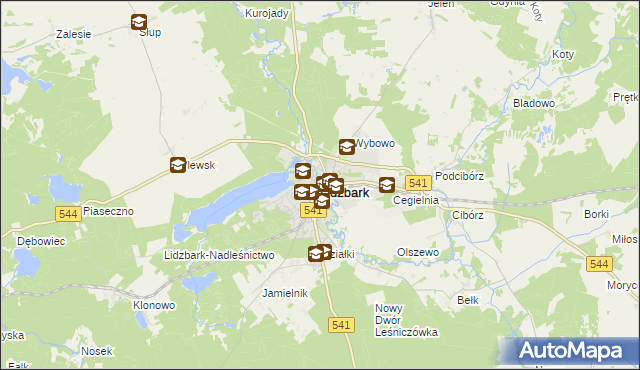 mapa Lidzbark, Lidzbark na mapie Targeo