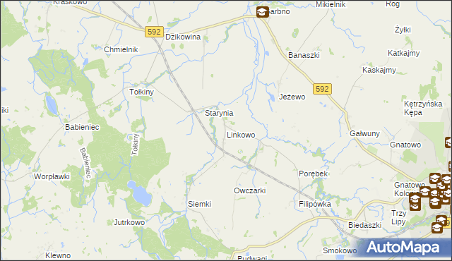 mapa Linkowo gmina Kętrzyn, Linkowo gmina Kętrzyn na mapie Targeo