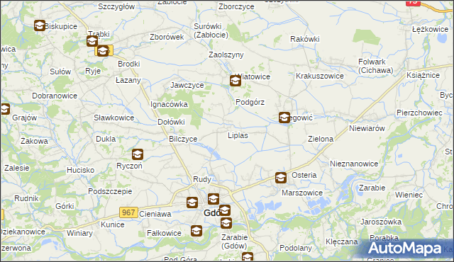 mapa Liplas, Liplas na mapie Targeo