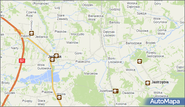 mapa Lisów gmina Jedlińsk, Lisów gmina Jedlińsk na mapie Targeo