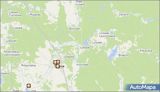 mapa Łoboda gmina Śliwice, Łoboda gmina Śliwice na mapie Targeo