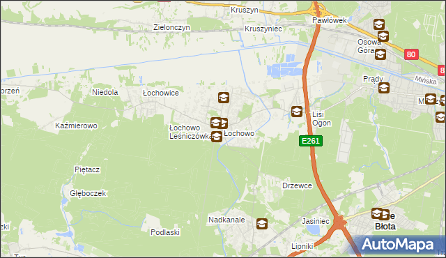 mapa Łochowo, Łochowo na mapie Targeo