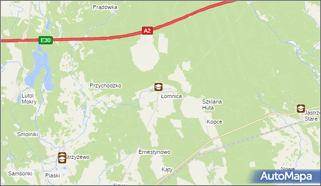 mapa Łomnica gmina Zbąszyń, Łomnica gmina Zbąszyń na mapie Targeo