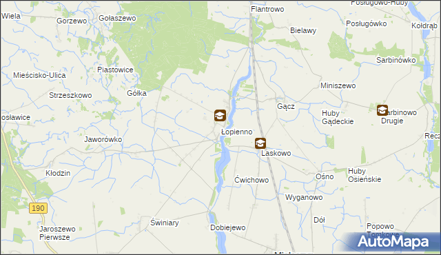 mapa Łopienno, Łopienno na mapie Targeo