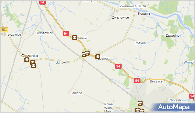 mapa Łosiów, Łosiów na mapie Targeo