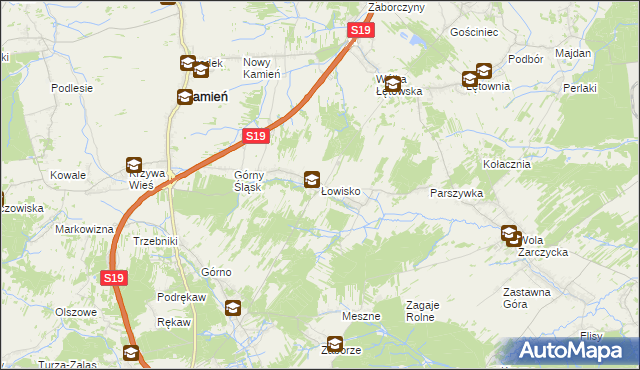 mapa Łowisko, Łowisko na mapie Targeo