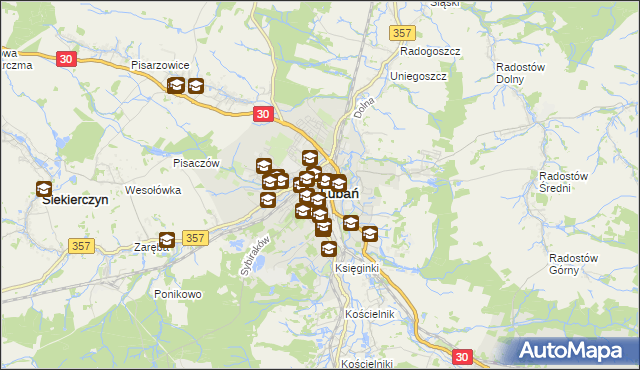 mapa Lubań, Lubań na mapie Targeo