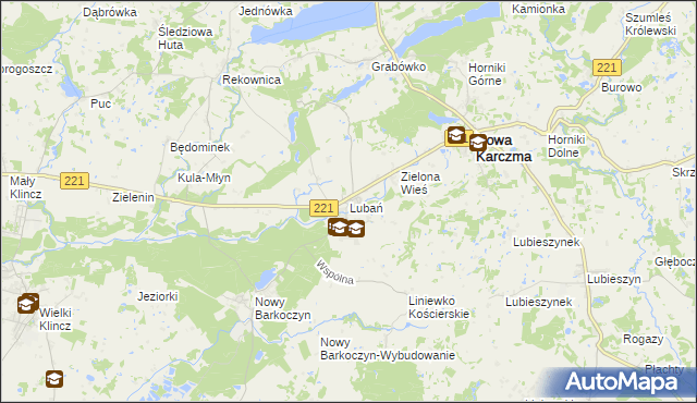 mapa Lubań gmina Nowa Karczma, Lubań gmina Nowa Karczma na mapie Targeo