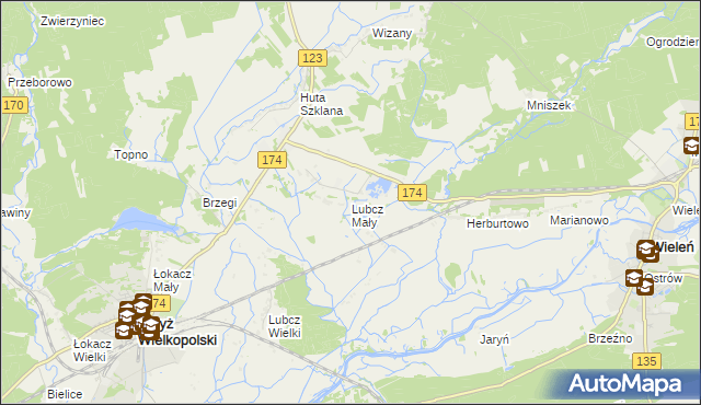 mapa Lubcz Mały, Lubcz Mały na mapie Targeo