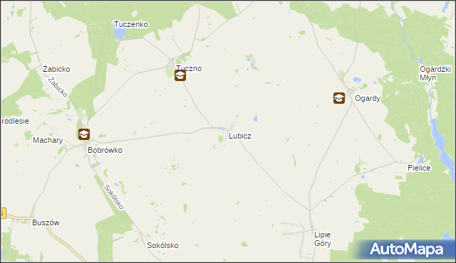 mapa Lubicz gmina Strzelce Krajeńskie, Lubicz gmina Strzelce Krajeńskie na mapie Targeo