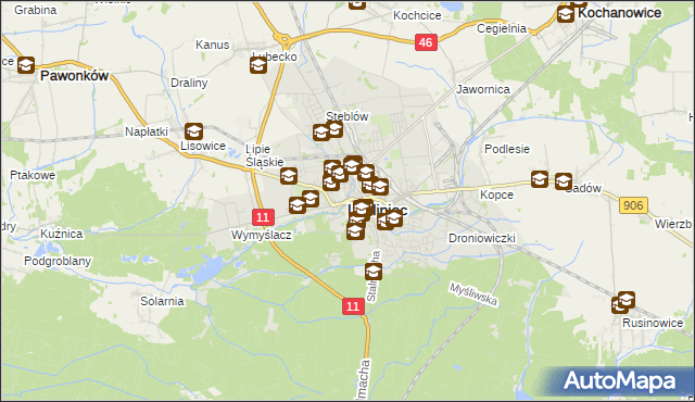 mapa Lubliniec, Lubliniec na mapie Targeo