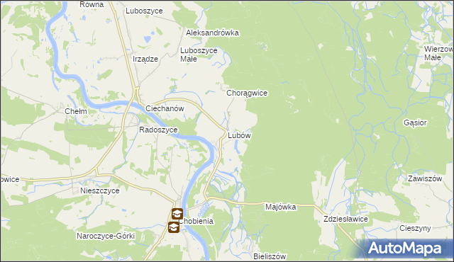 mapa Lubów gmina Jemielno, Lubów gmina Jemielno na mapie Targeo