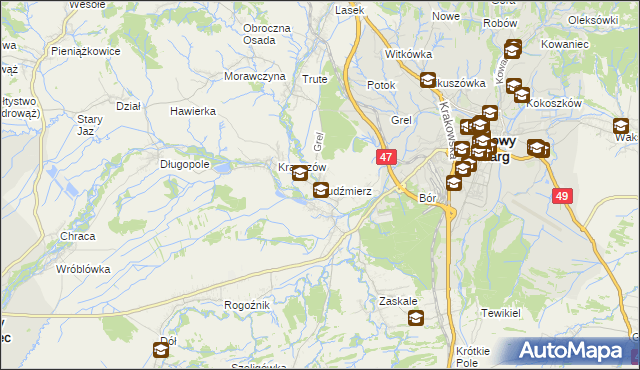 mapa Ludźmierz, Ludźmierz na mapie Targeo