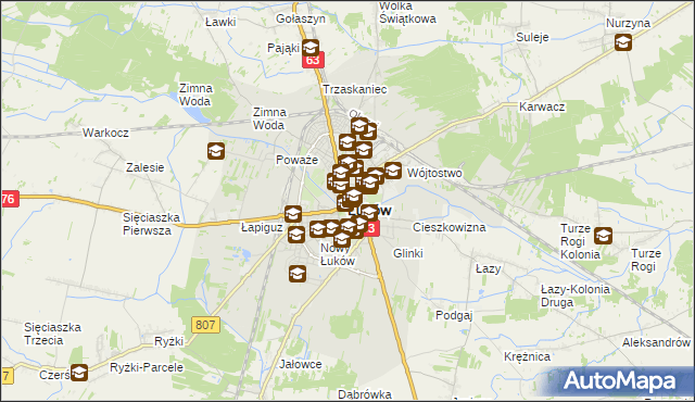 mapa Łuków, Łuków na mapie Targeo