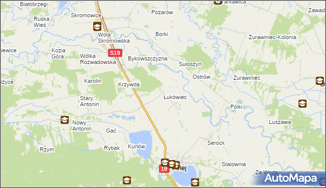 mapa Łukówiec gmina Firlej, Łukówiec gmina Firlej na mapie Targeo
