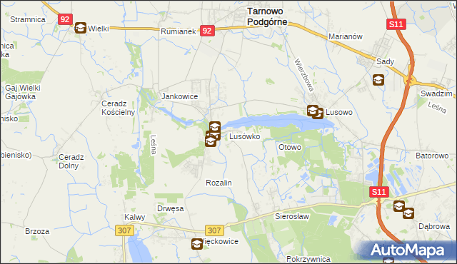 mapa Lusówko, Lusówko na mapie Targeo