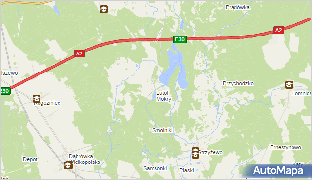 mapa Lutol Mokry, Lutol Mokry na mapie Targeo