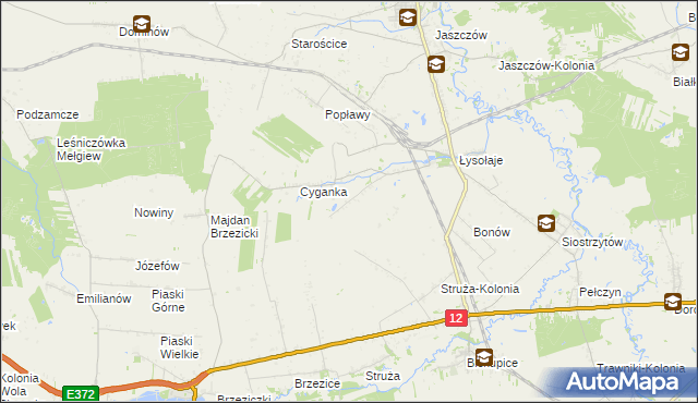 mapa Łysołaje-Kolonia, Łysołaje-Kolonia na mapie Targeo