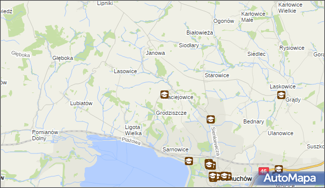 mapa Maciejowice gmina Otmuchów, Maciejowice gmina Otmuchów na mapie Targeo