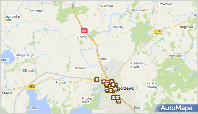 mapa Maćki, Maćki na mapie Targeo