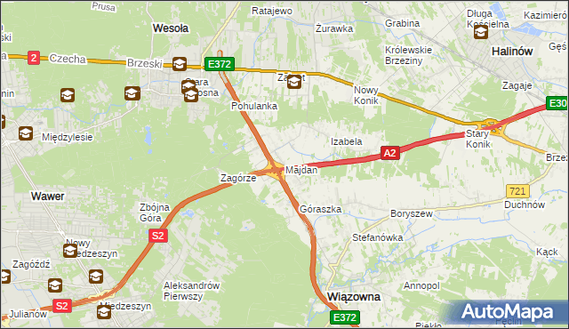 mapa Majdan gmina Wiązowna, Majdan gmina Wiązowna na mapie Targeo