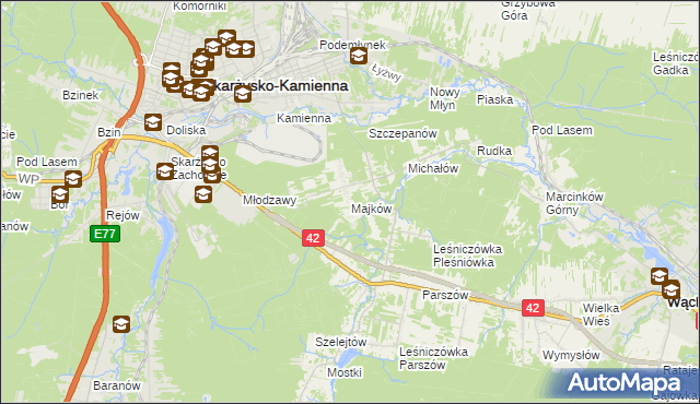 mapa Majków, Majków na mapie Targeo