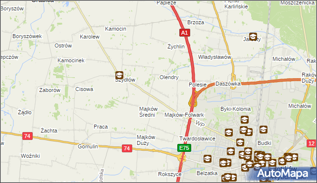 mapa Majków Mały, Majków Mały na mapie Targeo