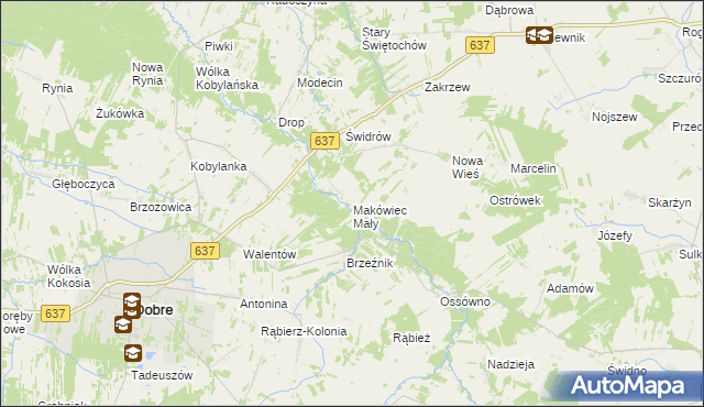 mapa Makówiec Mały, Makówiec Mały na mapie Targeo
