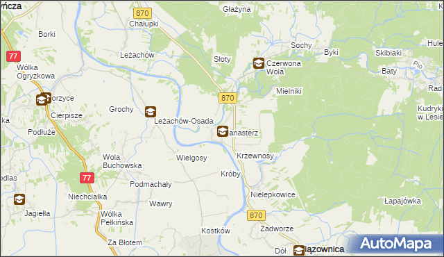 mapa Manasterz gmina Wiązownica, Manasterz gmina Wiązownica na mapie Targeo