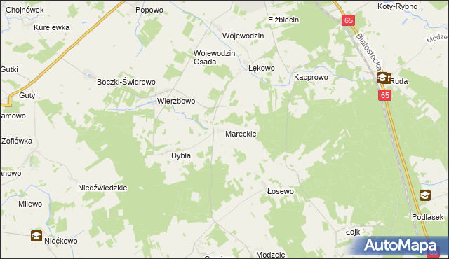 mapa Mareckie, Mareckie na mapie Targeo
