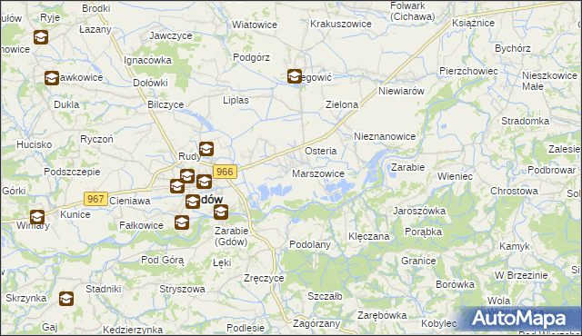 mapa Marszowice gmina Gdów, Marszowice gmina Gdów na mapie Targeo