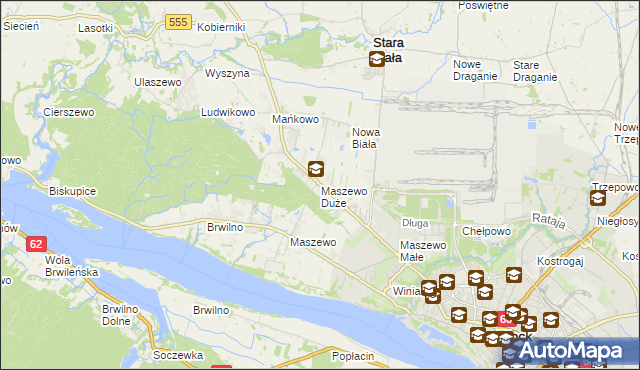 mapa Maszewo Duże, Maszewo Duże na mapie Targeo