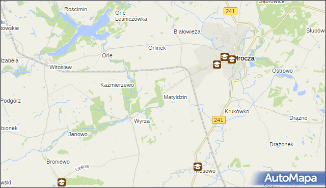 mapa Matyldzin gmina Mrocza, Matyldzin gmina Mrocza na mapie Targeo