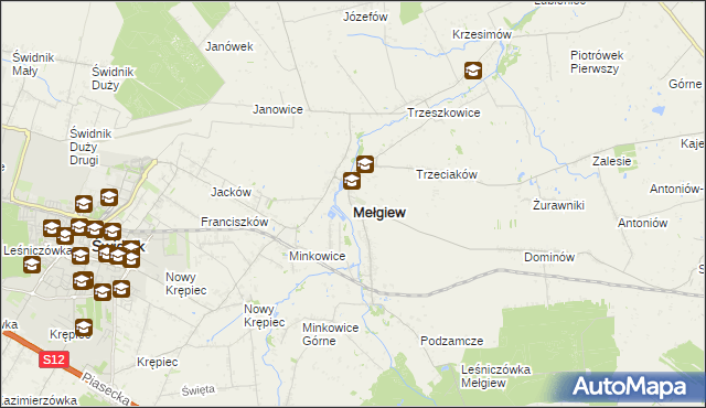 mapa Mełgiew, Mełgiew na mapie Targeo