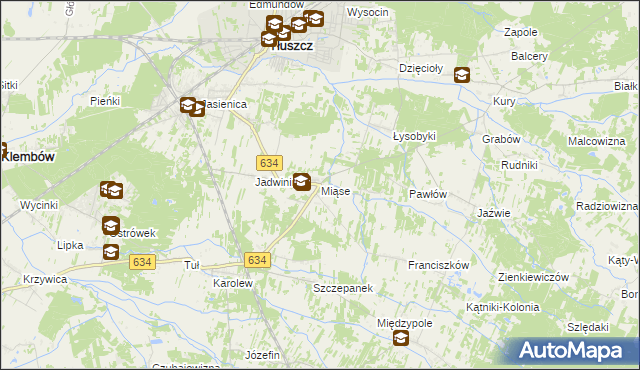 mapa Miąse, Miąse na mapie Targeo