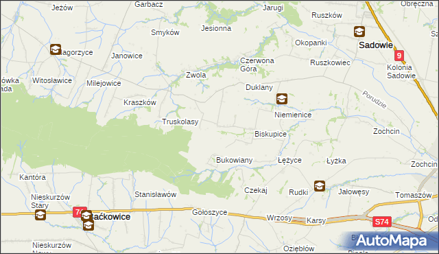 mapa Michałów gmina Sadowie, Michałów gmina Sadowie na mapie Targeo