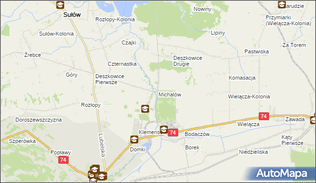 mapa Michalów gmina Sułów, Michalów gmina Sułów na mapie Targeo