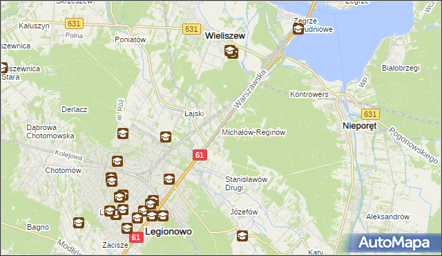 mapa Michałów-Reginów, Michałów-Reginów na mapie Targeo