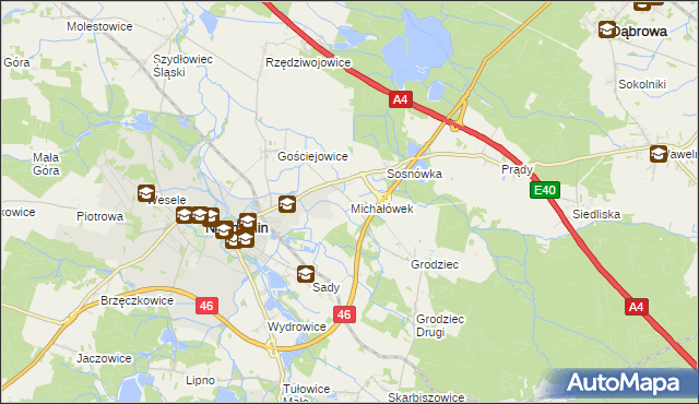 mapa Michałówek gmina Niemodlin, Michałówek gmina Niemodlin na mapie Targeo