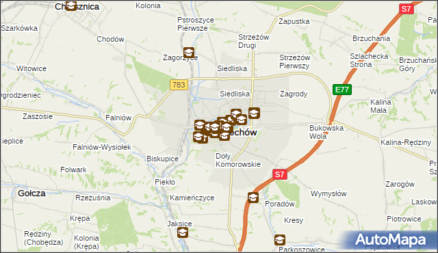 mapa Miechów, Miechów na mapie Targeo