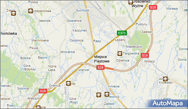 mapa Miejsce Piastowe, Miejsce Piastowe na mapie Targeo