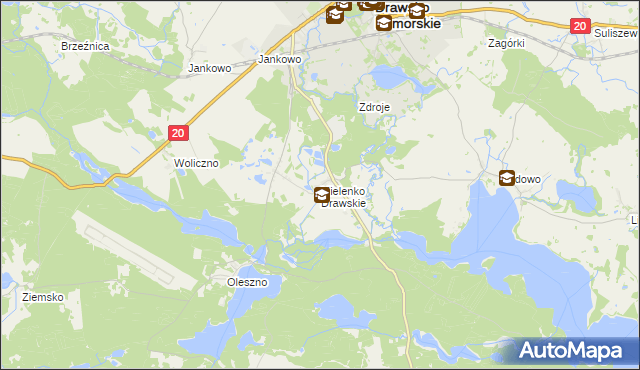 mapa Mielenko Drawskie, Mielenko Drawskie na mapie Targeo