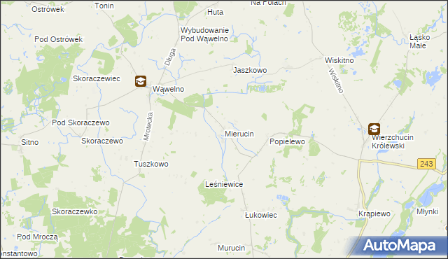 mapa Mierucin gmina Sośno, Mierucin gmina Sośno na mapie Targeo