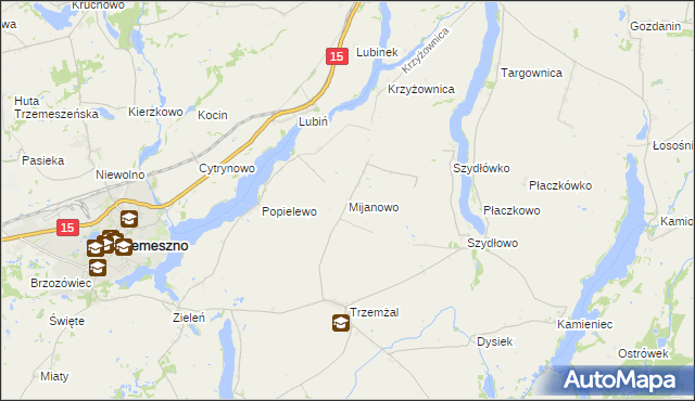 mapa Mijanowo, Mijanowo na mapie Targeo