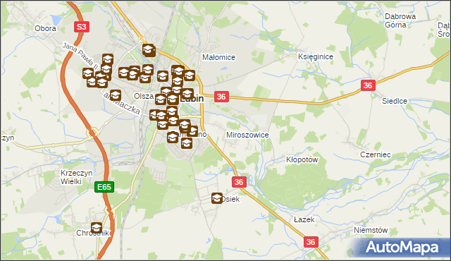 mapa Miroszowice, Miroszowice na mapie Targeo